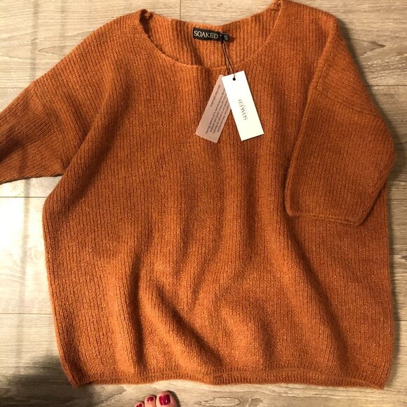 BNWT SOAKED IN LUXURY SLTuesday Jumper - Ambre Marron - Picture 3 of 6